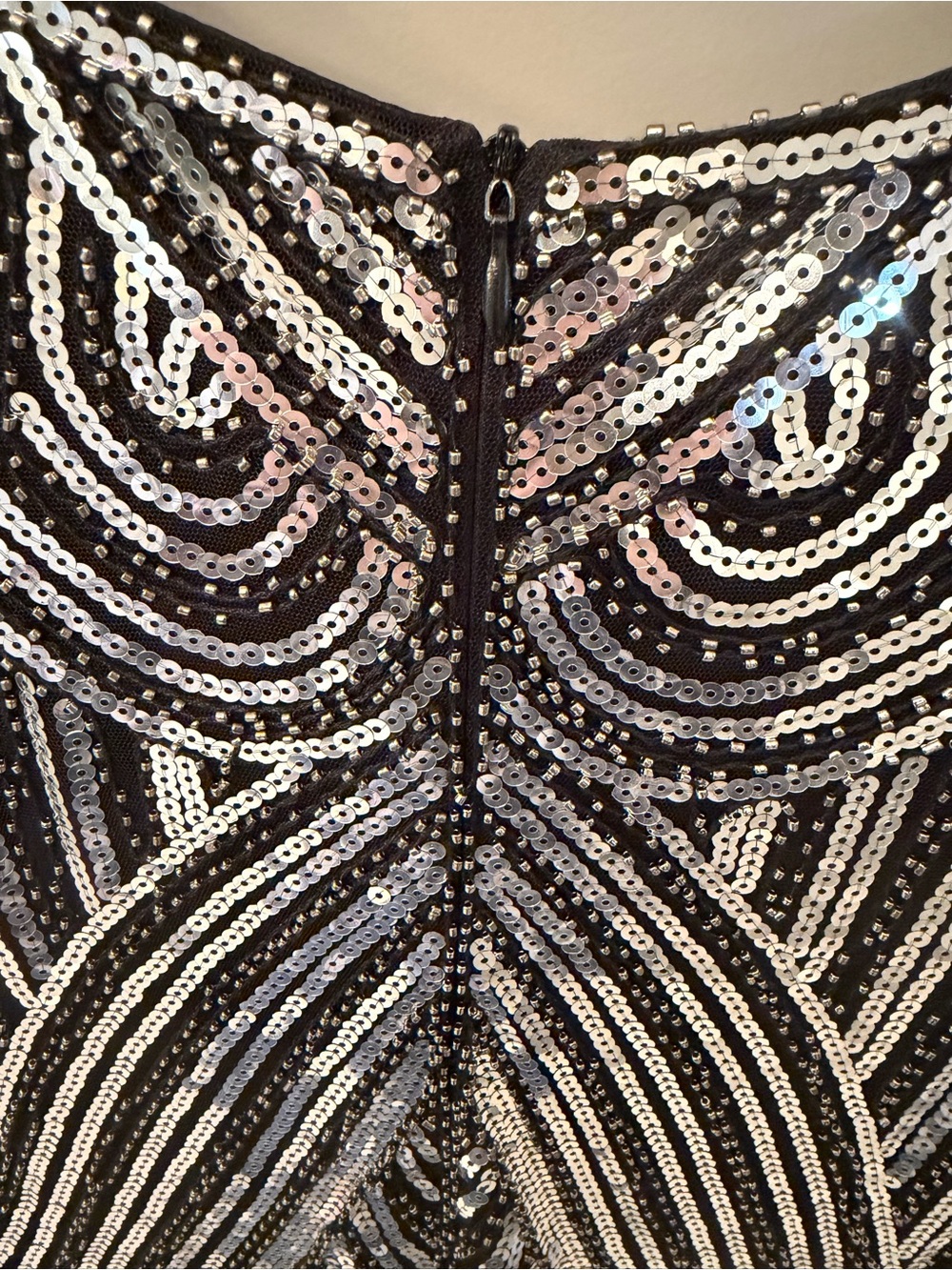 Fundaisy Black Silver Sequin Fringe Gatsby Cocktail Dress XS - Picture 3 of 6